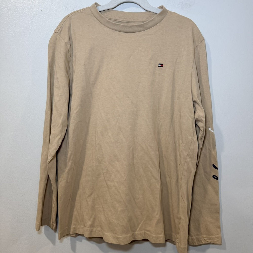 Tommy Hilfiger Boys tan Long Sleeve T-Shirt - Size M 10/12